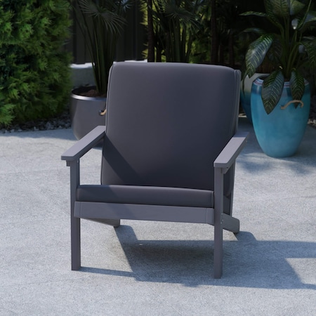 Flash Furniture Gray Poly Resin Deep Chair-Gray Cushions JJ-C14021-GY-GG